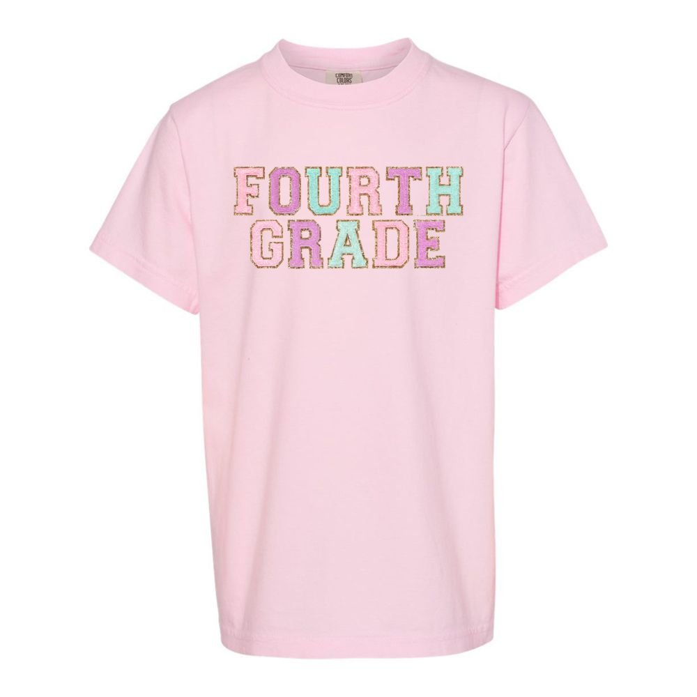Kids Grade Goals Letter Patch T-Shirt