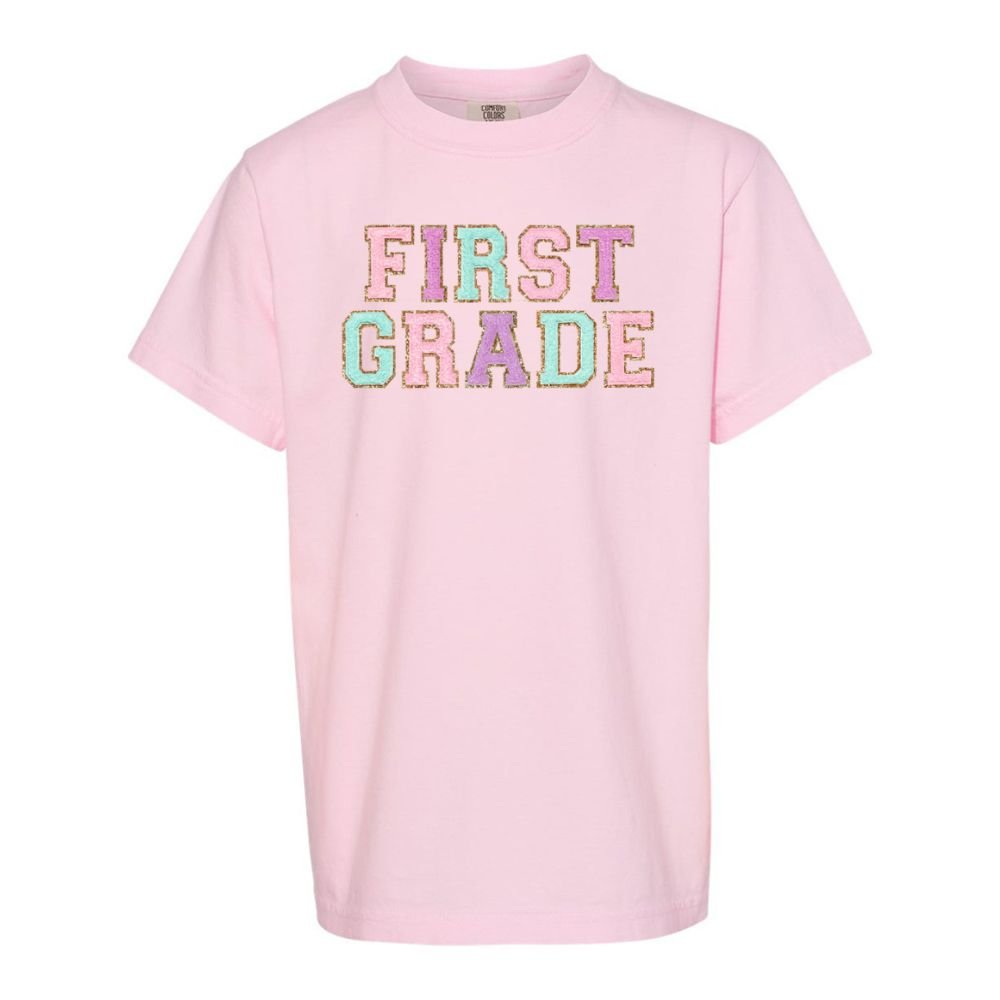 Kids Grade Goals Letter Patch T-Shirt