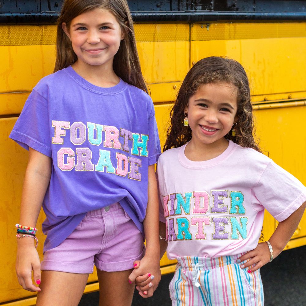 Kids Grade Goals Letter Patch T-Shirt