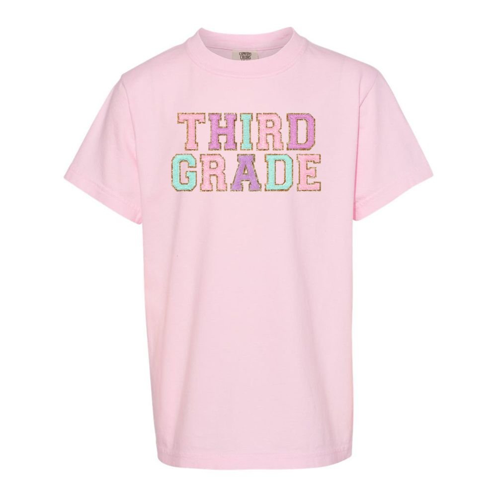 Kids Grade Goals Letter Patch T-Shirt