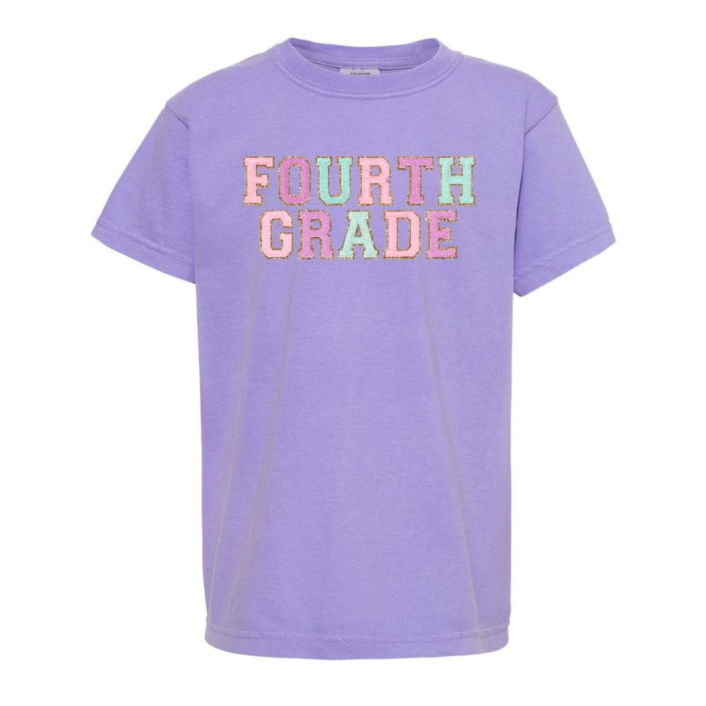 Kids Grade Goals Letter Patch T-Shirt
