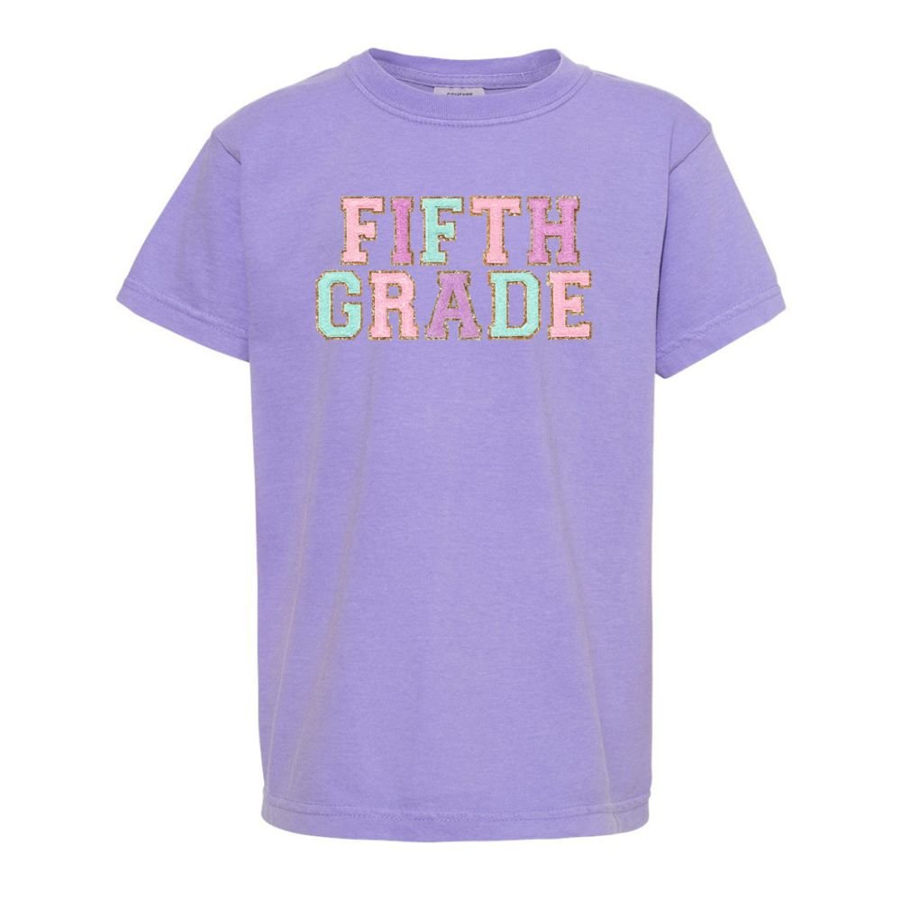 Kids Grade Goals Letter Patch T-Shirt