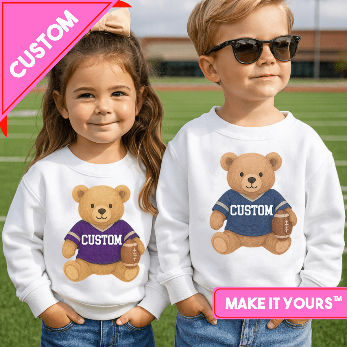 Kids Make It Yours™ ‘Touchdown Teddy’ Crewneck Sweatshirt