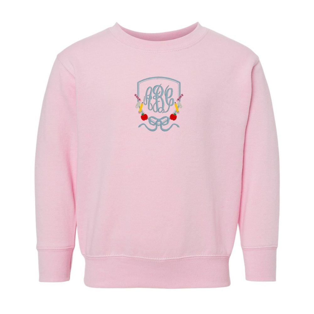 Kids Monogrammed 'Classroom Crest Royalty' Crewneck