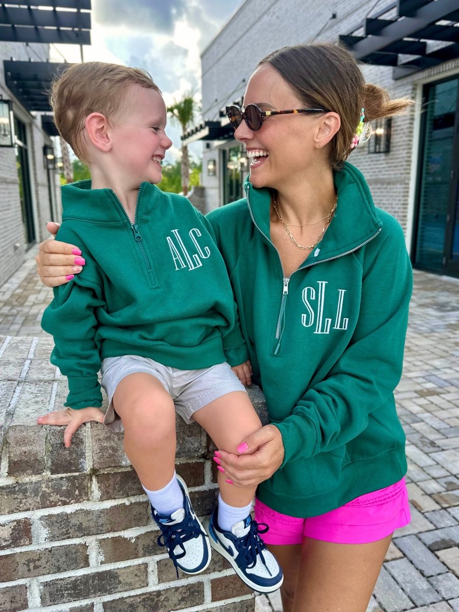 Kids Monogrammed Quarter Zip Sweatshirt