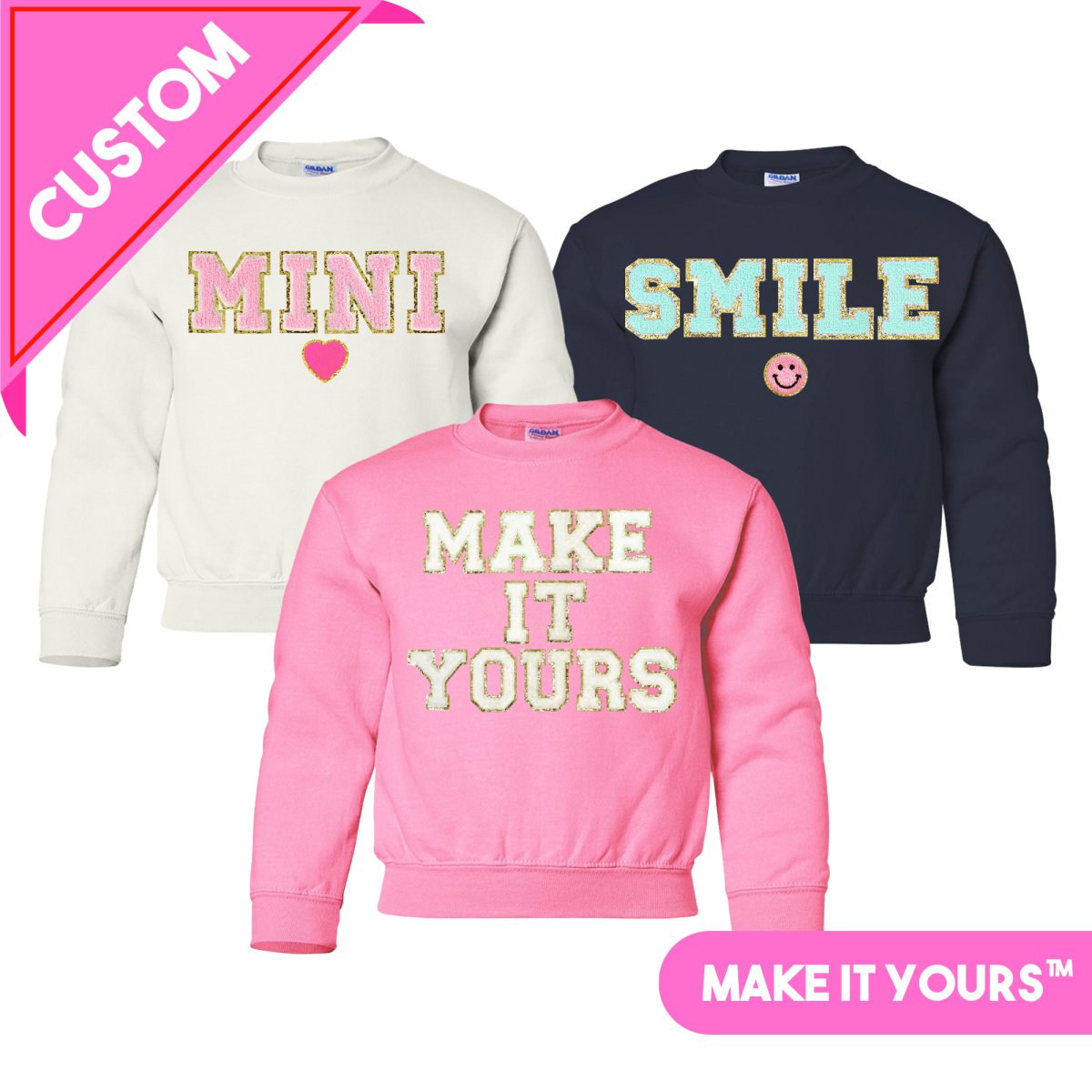 Make It Yours™ Kids Letter Patch Crewneck Sweatshirt