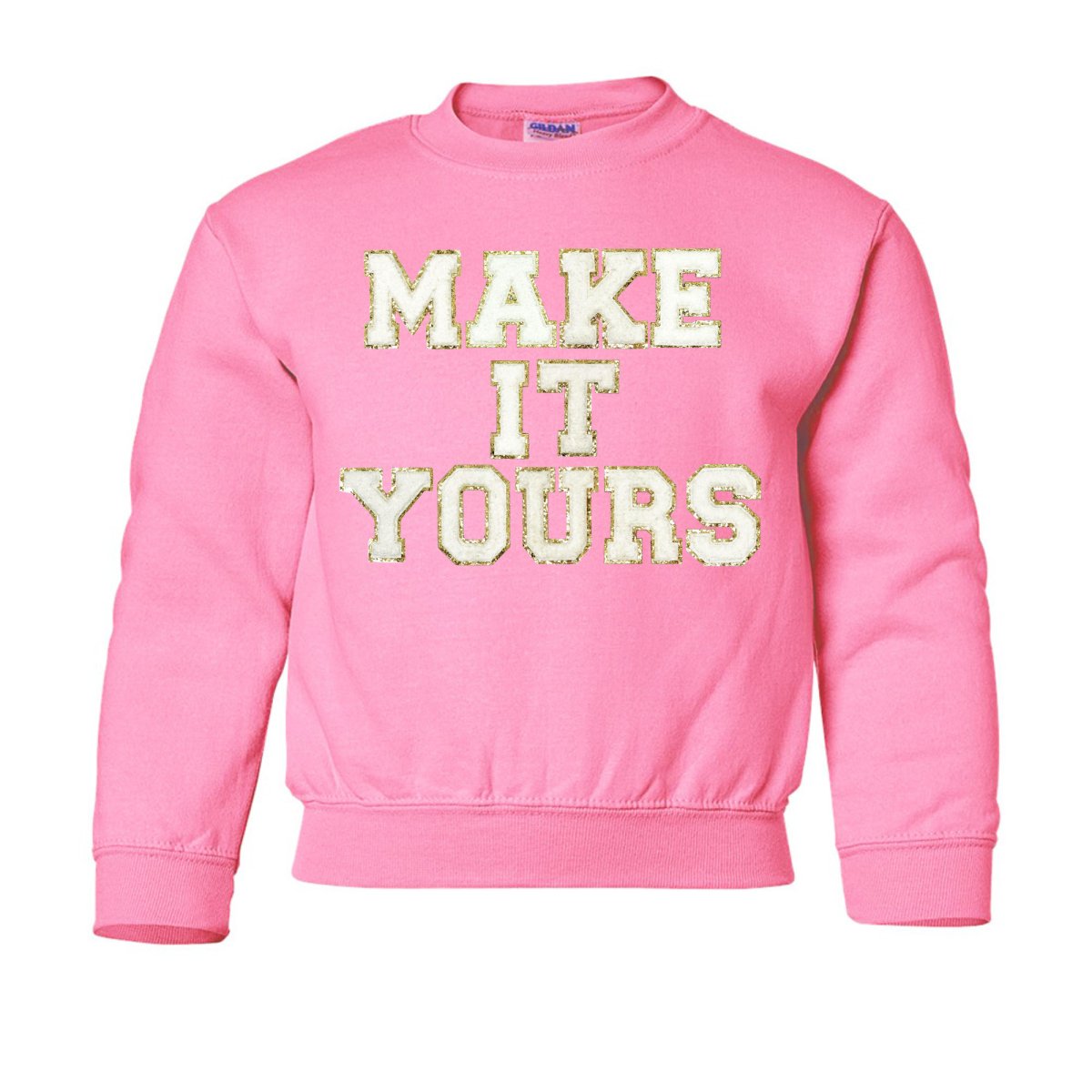 Make It Yours™ Kids Letter Patch Crewneck Sweatshirt